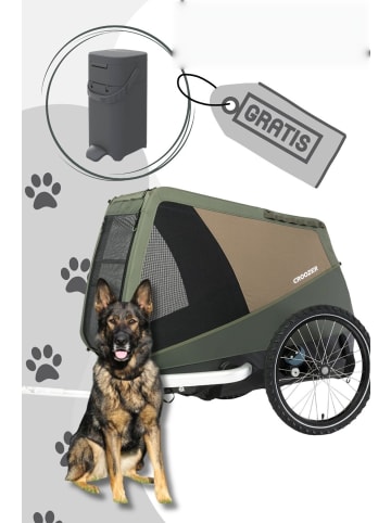 Croozer CROOZER Dog Mikke Fahrradanhänger inkl. Hundekot-Eimer - Farbe: Moss Green