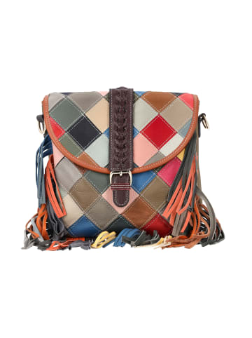 Usha Women Satchel in Beige Multicolor