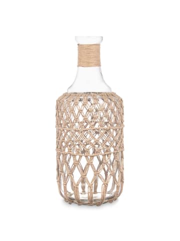 GIFTDECOR Flasche in geflochtener Schnur in Braun, (B) 20 x (H) 48 x (L) 20 cm