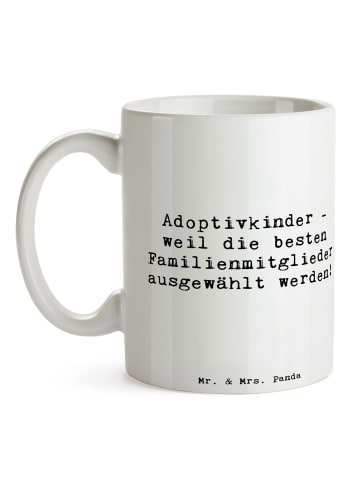 Mr. & Mrs. Panda Henkelpott Spruch Adoptivkind Auswahl mit Spruch in Weiß