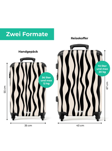 NoBoringSuitCases Suitcase, Handgepäck, Koffer, Trolley, Reisekoffer Beige mit schwarzem