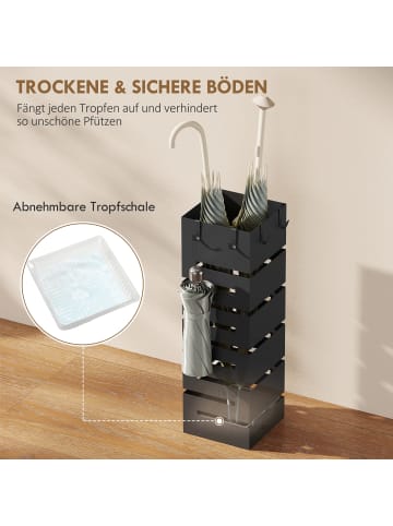 HOMCOM Regenschirmständer-15,5L x 15,5B x 49H cm-Schwarz