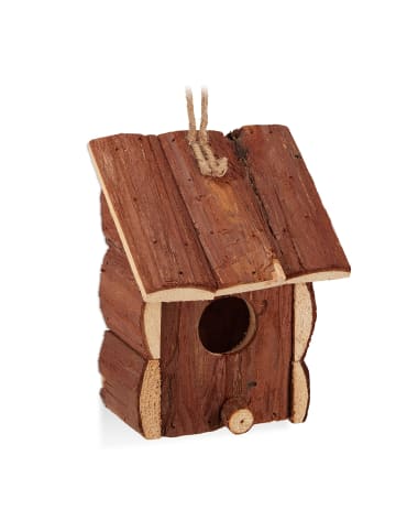 relaxdays Vogelhaus in Natur - (B)12x (H)16,5 x (T)9,5 cm
