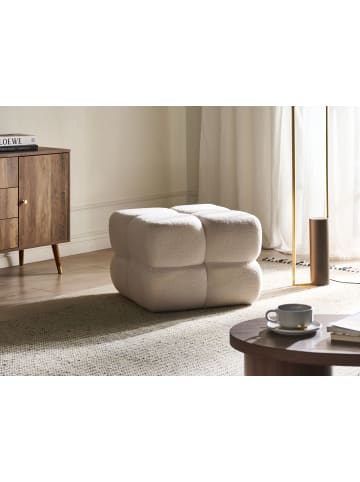 Beliani Pouf CALIENTE in Weiß - (W) 60 x (H) 44 x (L) 60 cm