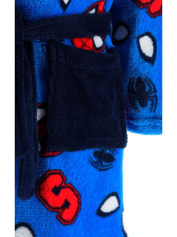 Spiderman Spiderman Bademantel mit Kapuze und zwei Taschen in blau