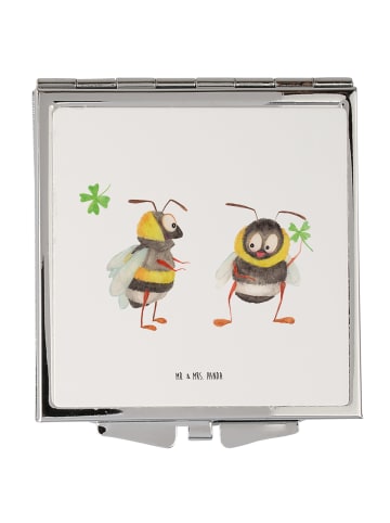 Mr. & Mrs. Panda Schminkspiegel Hummeln Kleeblatt ohne Spruch in Weiß