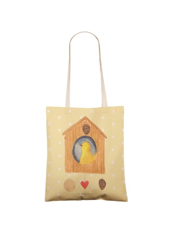 Mr. & Mrs. Panda Tote Bag Vogelhaus Home ohne Spruch in Gelb Pastell