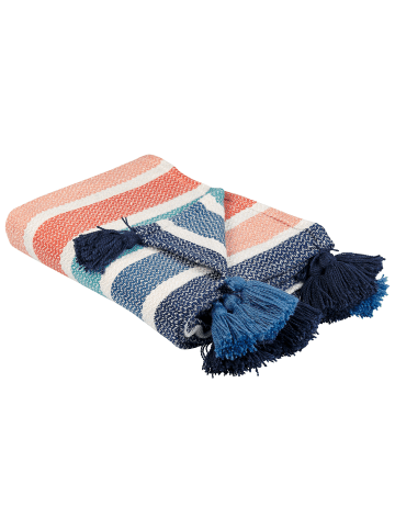 Beliani Kuscheldecke SENBUK in Bunt/Rot/Blau - (W) 130 x (H) 1 x (L) 150 cm