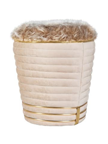 Kayoom Hocker Doric in beige - gold
