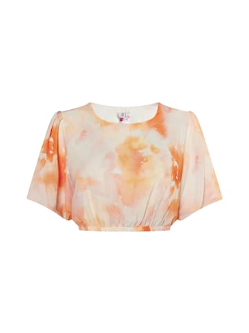 IZIA Damen Bluse Mit Batikmuster in Orange Mehrfarbig