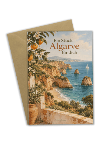 Klappkarte Küste elegant Design mit Spruch in Weiß