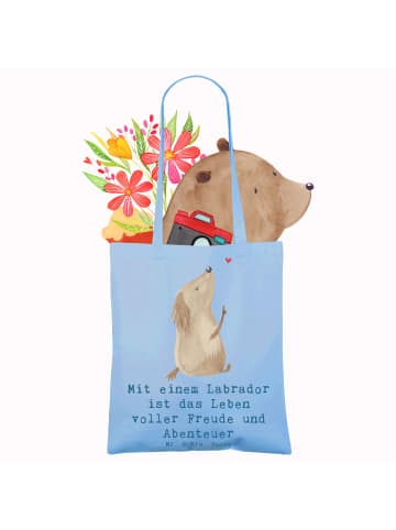 Mr. & Mrs. Panda Tragetasche Labradorleben mit Spruch in Sky Blue