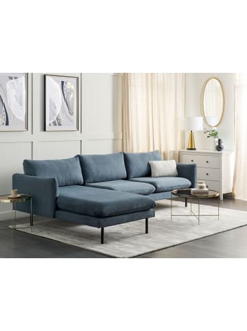 Beliani Ecksofa VINTERBRO in Blau/Schwarz - (W) 279 x (H) 86 x (L) 162 cm