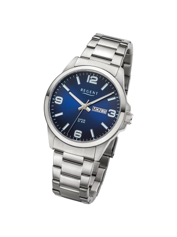 Regent Analog-Armbanduhr Regent Metallarmband silber mittel (ca. 39mm)