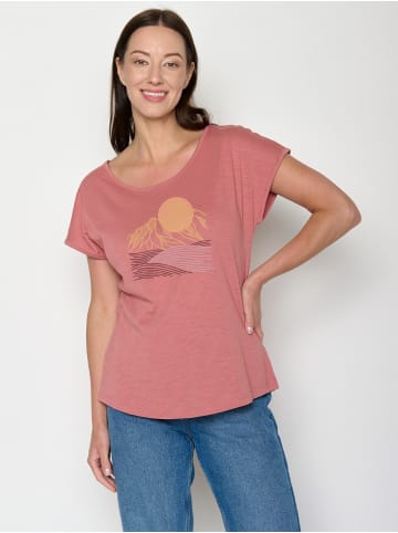 GreenBomb Cool Mountain Scenery in Dark Rose