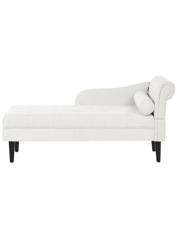 Beliani Chaiselongue YVOIRE in Weiß/Schwarz - (W) 68 x (H) 72 x (L) 151 cm rechtsseitig
