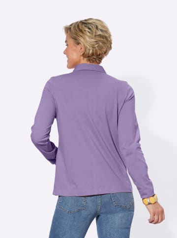WITT WEIDEN Langarm-Poloshirt in lavendel