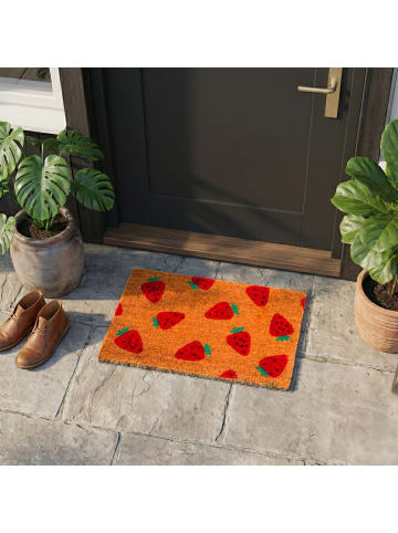 relaxdays Fußmatte "Erdbeeren" in Mehrfarbig - 60 x 40 cm