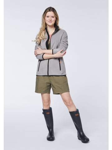 Gardena Fleece-Jacke im dezenten Logo-Design in Grau