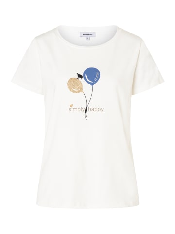 More & More Baumwoll-Kurzarmshirt in off white