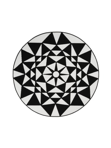 Kayoom Teppich Esperanto 925 in schwarz - weiß - rund