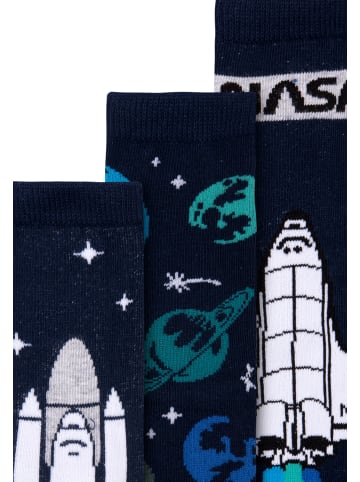 United Labels 3er Pack NASA Socken Sneaker Söckchen in blau