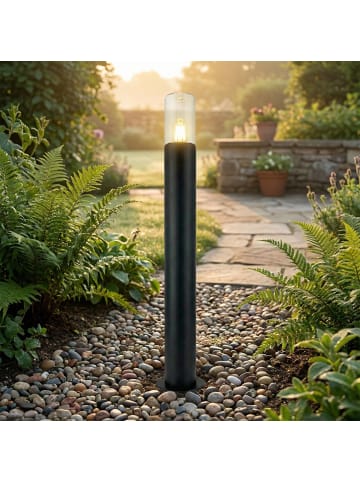 Licht-Erlebnisse Wegeleuchte Ø 8.9 x (H)80 cm in Schwarz Klar