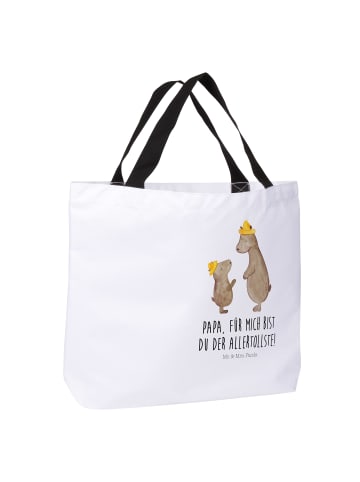 Mr. & Mrs. Panda Strandtasche Bären mit Hut mit Spruch in Weiß