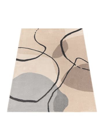 KADIMA DESIGN Teppich Kurzflor Abstrakt Wohnzimmer in Creme