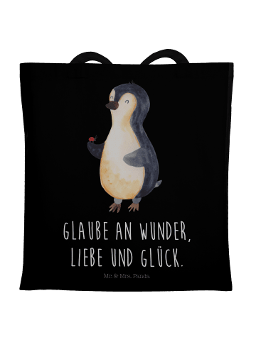 Mr. & Mrs. Panda stofftasche baumwolle Pinguin Marienkäfer mit S... in Schwarz