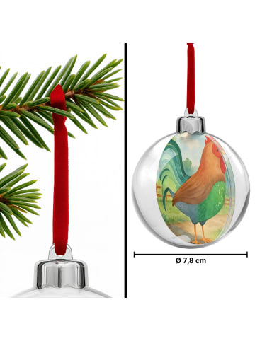 Mr. & Mrs. Panda Christbaumschmuck Hahn Korn Design ohne Spruch in Weiß