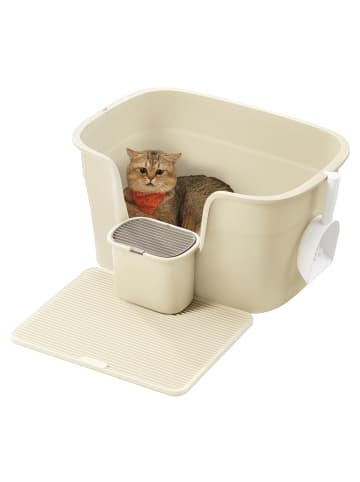 Feandrea Katzentoilette Boxal in Sandbeige - (B)76 x (H)33 x (T)64 cm