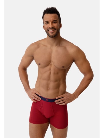 DANISH ENDURANCE Boxershorts Bamboo Trunks w/ fly in black_red_red_blue