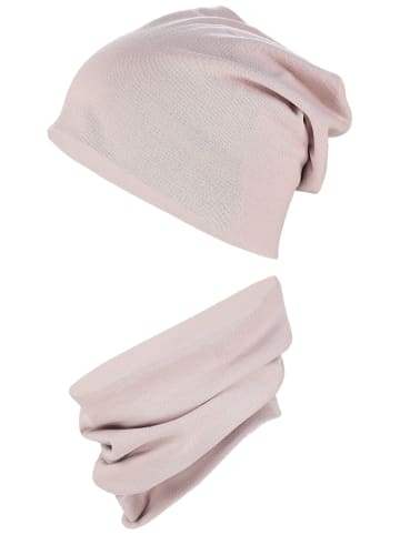 TupTam Unisex Kinder Beanie Mütze Schlauchschal Set in rosa