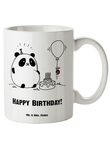 Mr. & Mrs. Panda Keramikbecher Panda Geburtstag mit Spruch in Weiß
