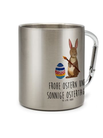 Mr. & Mrs. Panda Tasse Hase Eier Malen mit Spruch in Silber