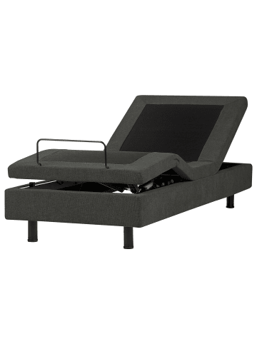 Beliani Einzelbett CASTELLAN in Grau/Schwarz - (W) 90 x (H) 37 x (L) 200 cm