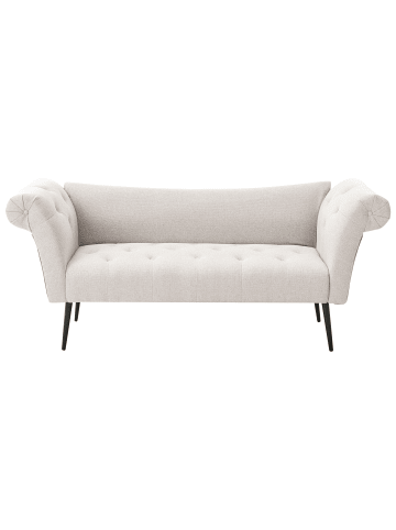 Beliani Chaiselongue NANTILLY Beige/Schwarz - (W) 175 x (H) 76 x (L) 69 cm symmetrisch