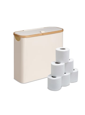 relaxdays Toilettenpapier Aufbewahrung in Beige - (B)43 x (H)38 x (T)17 cm