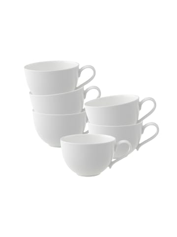 Villeroy & Boch 6er Set Kaffeetassen New Cottage Basic 150 ml weiß in weiß