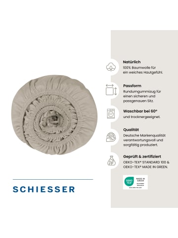 Schiesser Edeljersey-Spannbettlaken Jessi in Helltaupe