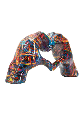 Mauro Ferretti Mehrfarbige, herzförmige Hände aus Kunstharz, 25 x 7,5 x 13,5 cm