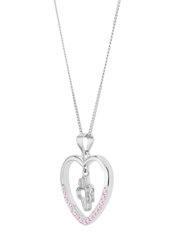 Adeliás Damen Anhänger – Herz Herzanhänger aus 925 Silber mit Zirkonia in silber