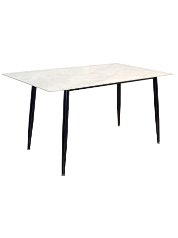 möbel-direkt 4-Fuß-Esstisch mit großer Steinplatte 140x80 cm in schwarz