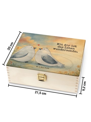 Mr. & Mrs. Panda Teedose Turteltauben Liebe Design mit Spruch in Weiß