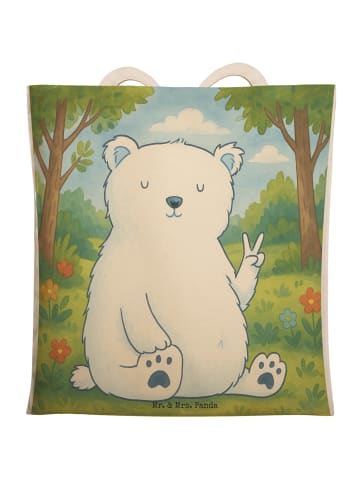 Mr. & Mrs. Panda Stoffbeutel Eisbär Faul Design ohne Spruch in Weiß