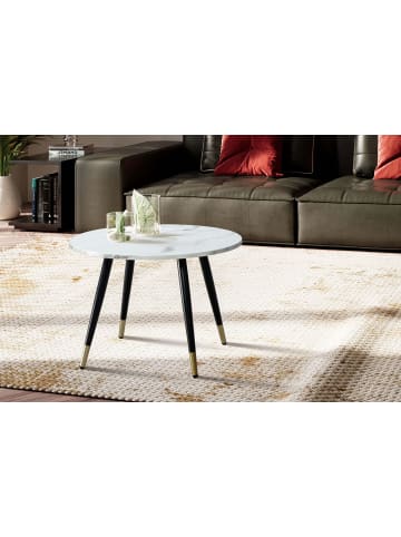 KADIMA DESIGN Couchtisch 60x60x41 cm mit Marmor Optik Modern, Design in Weiß