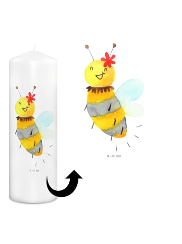 Mr. & Mrs. Panda Kerze Mit Spruch Biene Blume ohne Spruch in Weiß