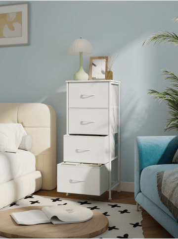 SONGMICS Kommode Bellah in Weiß - (B)39.6 x (H)95.2 x (T)30 cm