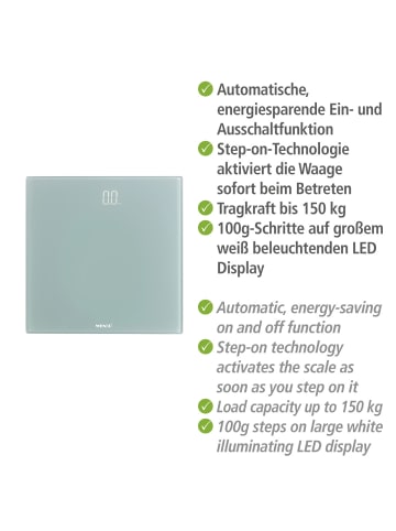 Wenko Personenwaage LED Grau in Grau